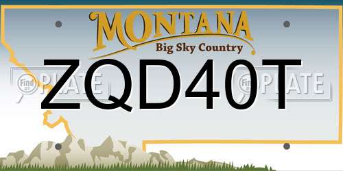 ZQD40T Montana License Plate