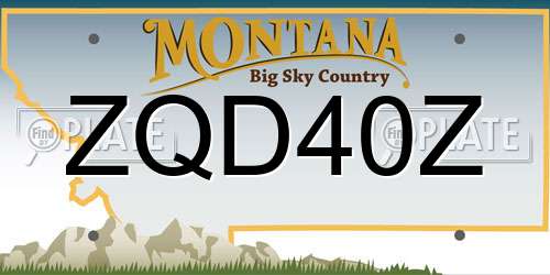 ZQD40Z Montana License Plate