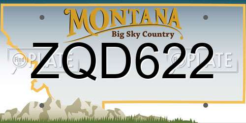 ZQD622 Montana License Plate