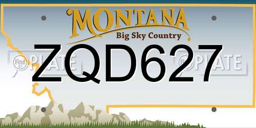 ZQD627 Montana License Plate