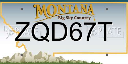 ZQD67T Montana License Plate