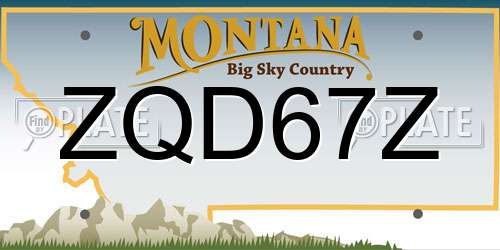 ZQD67Z Montana License Plate