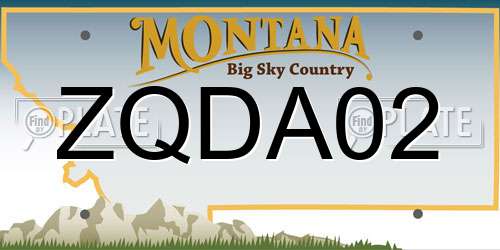ZQDA02 Montana License Plate