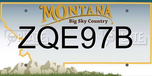 ZQE97B Montana License Plate