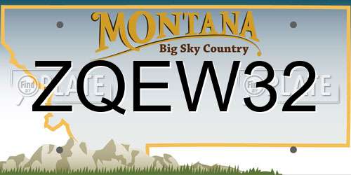 ZQEW32 Montana License Plate