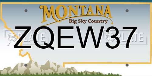 ZQEW37 Montana License Plate
