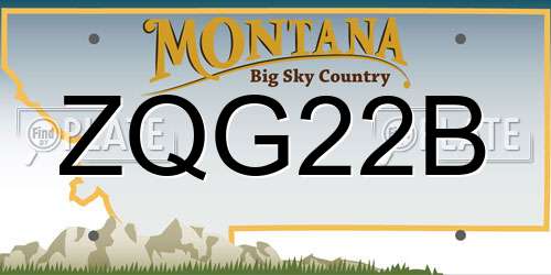 ZQG22B Montana License Plate