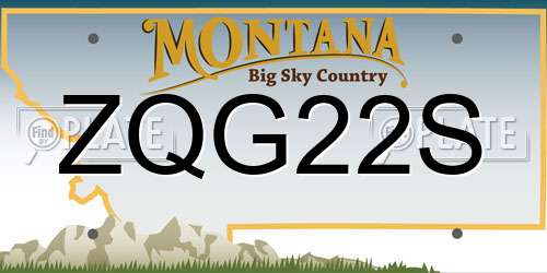 ZQG22S Montana License Plate