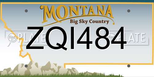 ZQI484 Montana License Plate