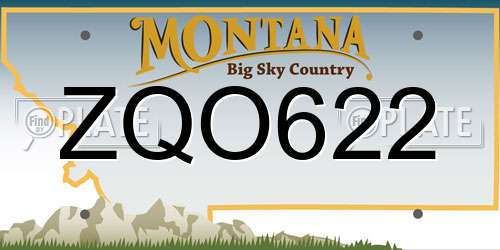 ZQO622 Montana License Plate