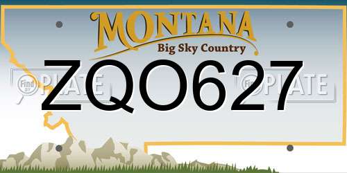 ZQO627 Montana License Plate