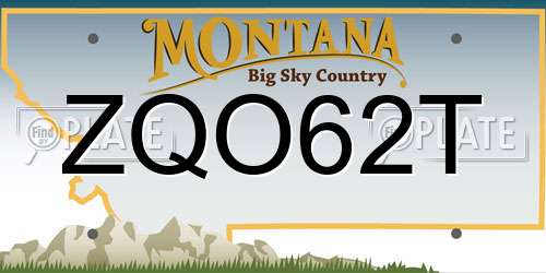 ZQO62T Montana License Plate