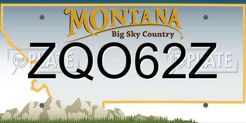 ZQO62Z Montana License Plate