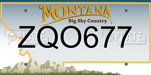 ZQO677 Montana License Plate
