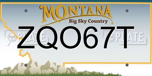 ZQO67T Montana License Plate