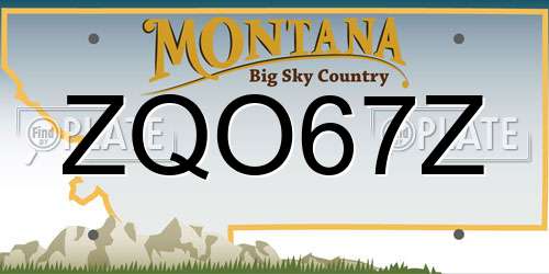 ZQO67Z Montana License Plate