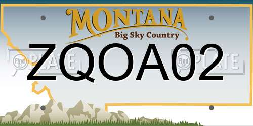ZQOA02 Montana License Plate