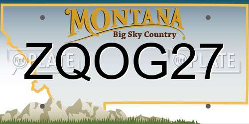 ZQOG27 Montana License Plate