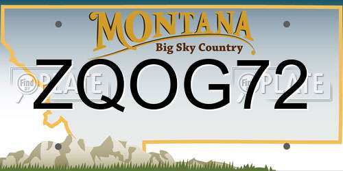 ZQOG72 Montana License Plate