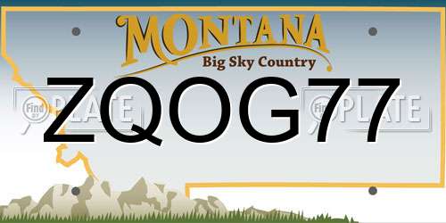ZQOG77 Montana License Plate
