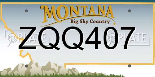 ZQQ407 Montana License Plate