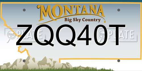 ZQQ40T Montana License Plate