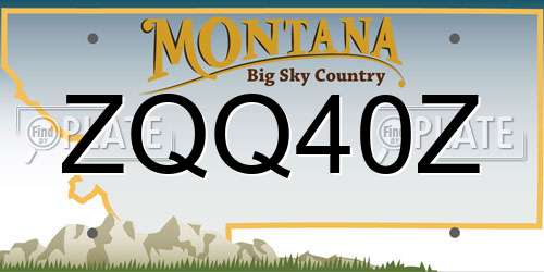 ZQQ40Z Montana License Plate