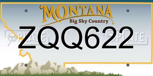 ZQQ622 Montana License Plate