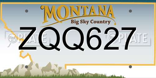 ZQQ627 Montana License Plate