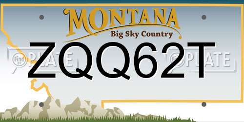 ZQQ62T Montana License Plate