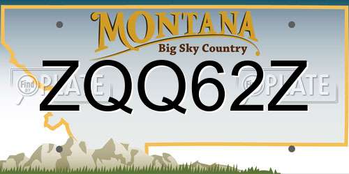 ZQQ62Z Montana License Plate