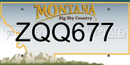 ZQQ677 Montana License Plate