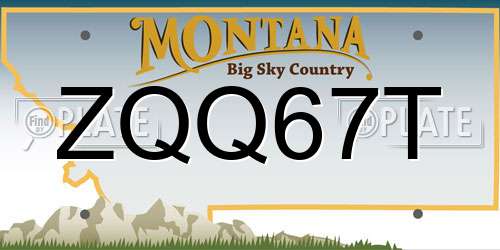 ZQQ67T Montana License Plate