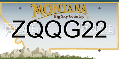 ZQQG22 Montana License Plate