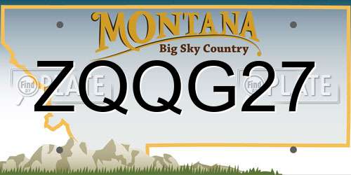 ZQQG27 Montana License Plate