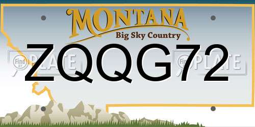ZQQG72 Montana License Plate