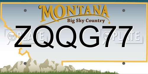 ZQQG77 Montana License Plate