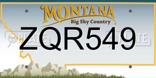 ZQR549 Montana License Plate
