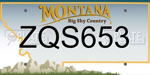 ZQS653 Montana License Plate