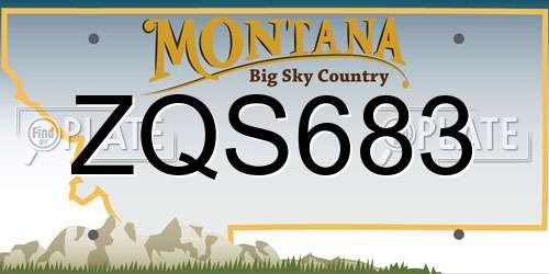 ZQS683 Montana License Plate