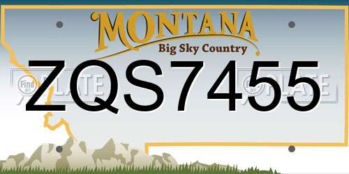 ZQS7455 Montana License Plate