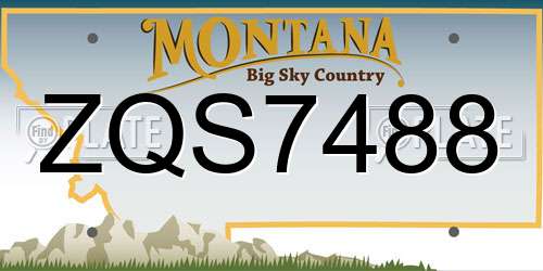 ZQS7488 Montana License Plate