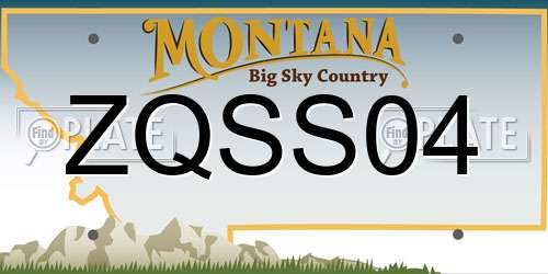 ZQSS04 Montana License Plate