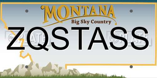 ZQSTASS Montana License Plate