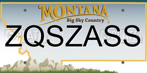 ZQSZASS Montana License Plate