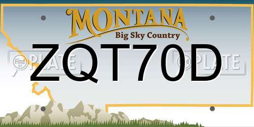 ZQT70D Montana License Plate