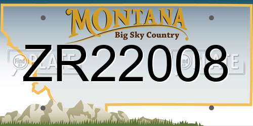 ZR22008 Montana License Plate