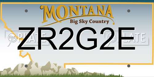 ZR2G2E Montana License Plate