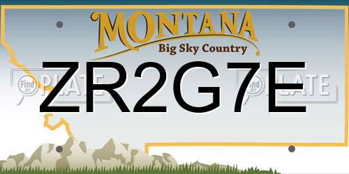 ZR2G7E Montana License Plate