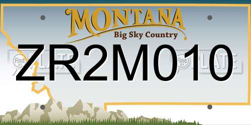 ZR2M010 Montana License Plate
